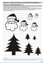 Kerzen-verzieren - Schablone Weihnachten 1