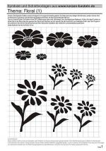 Kerzen-verzieren - Schablone Floral 1