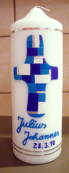 Taufkerze - selbst gestalten - Vorderseite